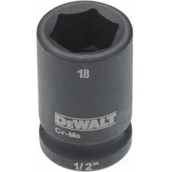 DeWALT Steckschlüssel Kurz 18mm 1/2 Schlagfest - DT7536-QZ