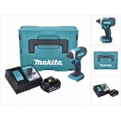 Makita DTD 152 RT1J Akku Schlagschrauber 18V 165Nm + 1x Akku 5,0Ah + Schnellladegerät Im Makpac 2 -Drehschlagschrauber Soldes 19365623 5