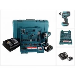 Makita DTD 152 STK Akku Schlagschrauber 18V 165Nm 1/4" + 1x Akku 5,0Ah + Ladegerät + 100 Tlg. Bit Bohrer Set + Koffer -Drehschlagschrauber Soldes 19378818 5