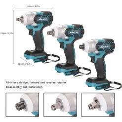 ASUPERMALL Shock Wireless-18V Brushless Schraubendreher Cle Ein Paar Elevate Elektro Cle 9 ASUPERMALL Shock Wireless-18V Brushless Schraubendreher Cle Ein Paar Elevate Elektro Cle -Drehschlagschrauber Soldes 25635218 3