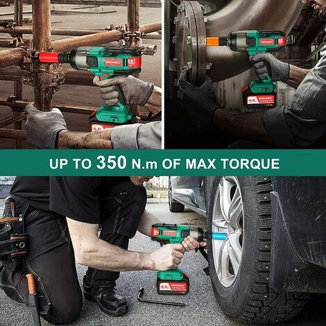Akku Schlagschrauber, HYCHIKA 350N·m Schlagschrauber Mit 4,0 Ah 18 V Batterie, 3000 IPM Schlagfrequenz, 3PCS Buchsen Für 17/19/21mm, Adapter Für 10 Mm Dorn Und Aufbewahrungsbox Für Radschrauben 7 Akku Schlagschrauber, HYCHIKA 350N·m Schlagschrauber Mit 4,0 Ah 18 V Batterie, 3000 IPM Schlagfrequenz, 3PCS Buchsen Für 17/19/21mm, Adapter Für 10 Mm Dorn Und Aufbewahrungsbox Für Radschrauben – Bild 5