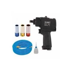ELMAG DL-Werkzeugpaket: 1x Schlagschrauber EPS 101 C, 1xDL-Schlauch-Set High-flex, 1x1/2 Schlagnußen-Satz 3-tlg., Öl F.DL-Werkz. -Drehschlagschrauber Soldes 30660576 4