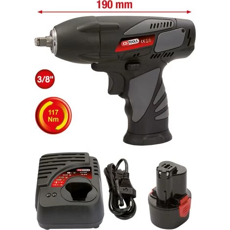 KSTOOLS® KS TOOLS 3/8'' Akku-Schlag-Schrauber, 117Nm, 1.870 U/min, Mit 1 Akku Und 1 Ladegerät 4 KSTOOLS® KS TOOLS 3/8'' Akku-Schlag-Schrauber, 117Nm, 1.870 U/min, Mit 1 Akku Und 1 Ladegerät – Bild 2