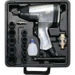 BGS Technic Druckluft-Schlagschrauber Mit Werkzeugsatz | 12,5 Mm (1/2") | 312 Nm | 16-tlg. -Drehschlagschrauber Soldes 32886396 2