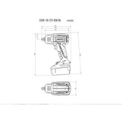 METABOWERKE GMBH Metabo Akku Schlagschrauber SSW 18 LTX 400 BL Solo 18V Im Karton CAS Mafell -Drehschlagschrauber Soldes 34035165 5