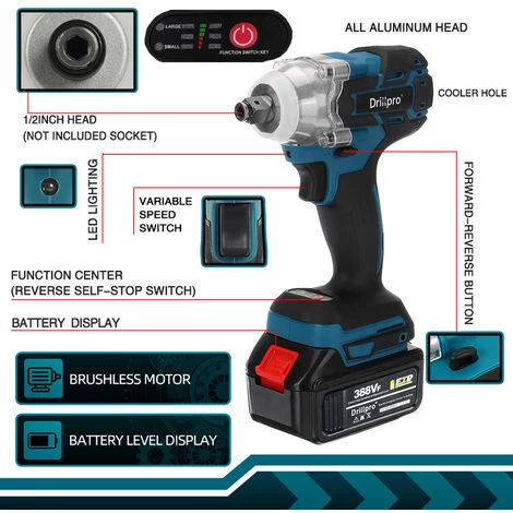 AUGIENB 18V Akku Schlagschrauber 300Nm Ratschen Schrauber Chrauber Mit 2 Batterien 6 AUGIENB 18V Akku Schlagschrauber 300Nm Ratschen Schrauber Chrauber Mit 2 Batterien – Bild 4
