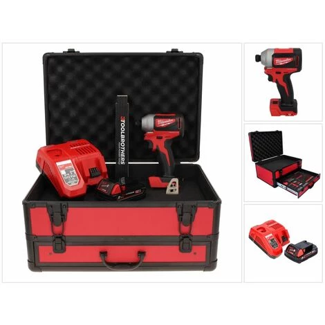 .MILWAUKEE. Milwaukee M18 BLID2-201FC TX Akku Schlagschrauber 18 V 180 Nm 1/4" Brushless + 1x Akku 2,0 Ah + Ladegerät + Gliedermaßstab + TX Koffer 6 .MILWAUKEE. Milwaukee M18 BLID2-201FC TX Akku Schlagschrauber 18 V 180 Nm 1/4" Brushless + 1x Akku 2,0 Ah + Ladegerät + Gliedermaßstab + TX Koffer – Bild 4