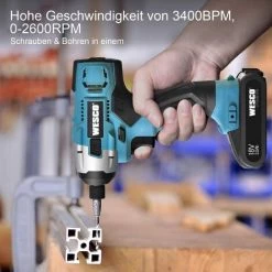 WESCOTOOLS Akku Schlagschrauber, WESCO 18V Schlagschrauber Mit 2.0Ah Akku Und Ladegerät, Motor Zum Schrauben, Bohren & Schlagbohren, Variable Geschwindigkeit Und LED-Leicht, WS2318 9 WESCOTOOLS Akku Schlagschrauber, WESCO 18V Schlagschrauber Mit 2.0Ah Akku Und Ladegerät, Motor Zum Schrauben, Bohren & Schlagbohren, Variable Geschwindigkeit Und LED-Leicht, WS2318 -Drehschlagschrauber Soldes 39582411 3