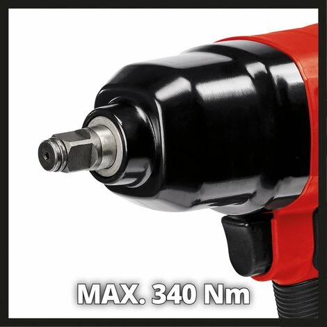 EINHELL Druckluft-Schlagschrauber (Pn) TC-PW 340 Max. Drehmoment 340 Nm Rutschfester Gummierter Griff 6 EINHELL Druckluft-Schlagschrauber (Pn) TC-PW 340 Max. Drehmoment 340 Nm Rutschfester Gummierter Griff – Bild 4
