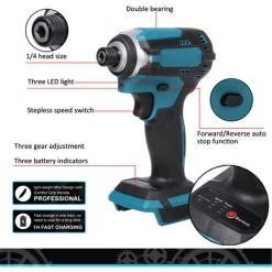 MAEREX MUSTOOL 150Nm Akku Schlagschrauber Ratschen Schrauber Akkuschrauber, Ohne Batterie + Ladegerät -Drehschlagschrauber Soldes 41018459 4