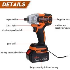 MAEREX MUSTOOL 18V Akku Schlagschrauber Bürstenloser Bohrschrauber Akkuschrauber Elektrowerkzeug -Drehschlagschrauber Soldes 41022245 5