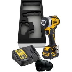 DeWALT Akku-Schlagschrauber DCF901P1G-QW 1/2 Zoll 12V, 1x 5Ah Akku, Schnellladegerät, Stoßschutz, Standard-Insert Für Werkstattwagen
