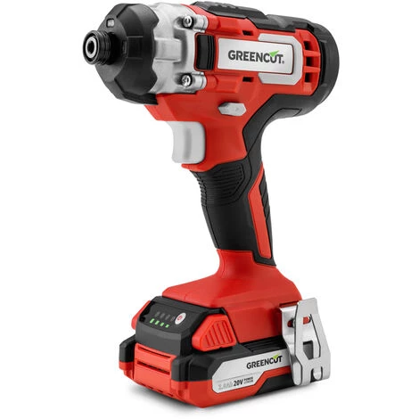 Schlagbohrmaschine Mit 20-V-Lithium-Akku, Drehzahl 3500 U/min, 1/4"-Halterung, Inklusive Akku Und Ladegerät – Greencut ATD200L 3 Schlagbohrmaschine Mit 20-V-Lithium-Akku, Drehzahl 3500 U/min, 1/4"-Halterung, Inklusive Akku Und Ladegerät – Greencut ATD200L