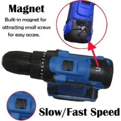 DAY PLUS 21V Akku-Bohrschrauber Mit Hammerkopf Magnet Funktion,1x 1.5Ah Akku,45Nm 18+1 Drehmomentstufen Akku-Bohrer Akkuschrauber 2 Gang 29-tlg Zubehör-Set Neu -Drehschlagschrauber Soldes 47798063 3