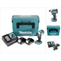 Makita DTD 153 RFJ Akku Schlagschrauber 1/4" 18V 170Nm Brushless + 2x Akkus 3,0 Ah + Schnellladegerät Im Makpac 2 -Drehschlagschrauber Soldes 50253760 4