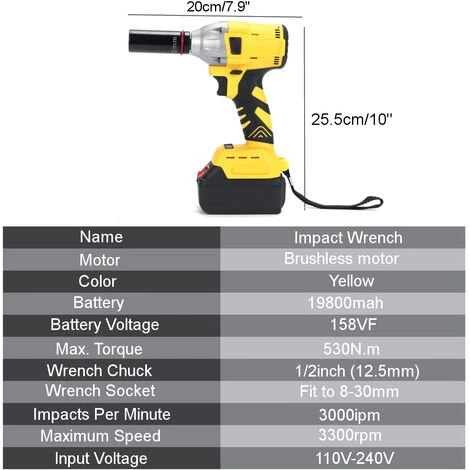 INSMA 3 IN 1 Akku Schlagschrauber 21V 530Nm Elektrischer Drehschlagschrauber +1 Akku 4 INSMA 3 IN 1 Akku Schlagschrauber 21V 530Nm Elektrischer Drehschlagschrauber +1 Akku – Bild 2