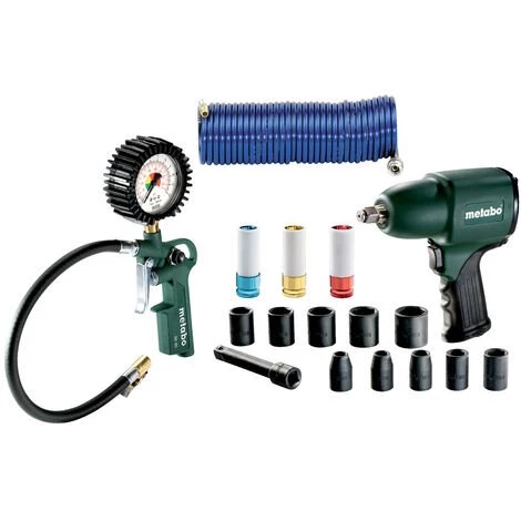 METABO® Metabo Druckluft Set Schlagschrauber Mit Steckschlüsselsatz Verlängerungsaufsatz 3 METABO® Metabo Druckluft Set Schlagschrauber Mit Steckschlüsselsatz Verlängerungsaufsatz