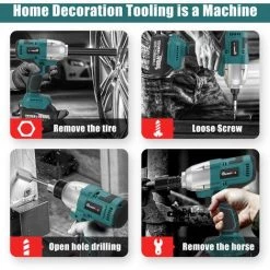 MOHOO 18V Akku Schlagschrauber 1/2'' Ratschen Schrauber Akku Ladegerät Nusse Mit 2 Batterien -Drehschlagschrauber Soldes 56642599 5