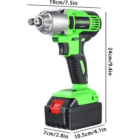DRILLPRO Drehschlagschrauber Schlagschrauber Akku Satz 1/2'' Ratschen Set Schrauber Mit 2 Batterien 4 DRILLPRO Drehschlagschrauber Schlagschrauber Akku Satz 1/2'' Ratschen Set Schrauber Mit 2 Batterien – Bild 2