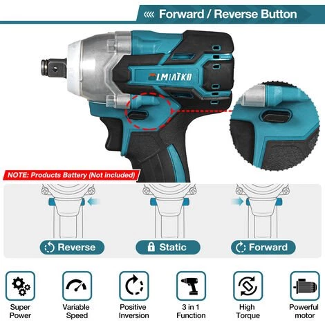 DRILLPRO 18V 588Nm Akku Schlagschrauber-LED Elektro Akkuschrauber (Nur Körper Ohne Batterie) 6 DRILLPRO 18V 588Nm Akku Schlagschrauber-LED Elektro Akkuschrauber (Nur Körper Ohne Batterie) – Bild 4