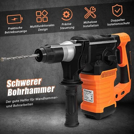 GOPLUS Professional Bohrhammer, 1500W Elektrobohrmaschine Mit 8mm/10mm/12mm Bohrer, 800 U/min & 4000 B/min Schlagbohrmaschine Mit 6 Gaenge Für Holz Beton Stahl 4 GOPLUS Professional Bohrhammer, 1500W Elektrobohrmaschine Mit 8mm/10mm/12mm Bohrer, 800 U/min & 4000 B/min Schlagbohrmaschine Mit 6 Gaenge Für Holz Beton Stahl – Bild 2