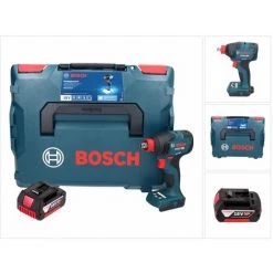 Bosch GDX 18V-210 C Professional Akku Drehschlagschrauber 18 V 210 Nm Brushless + 1x Akku 5,0 Ah + Connectivity Modul + L-Boxx - Ohne Ladegerät