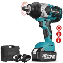 MUSTOOL Akku Schlagschrauber 2200Nm 18V Ratschen Schrauber Kompatibel Mit 2 Batterien