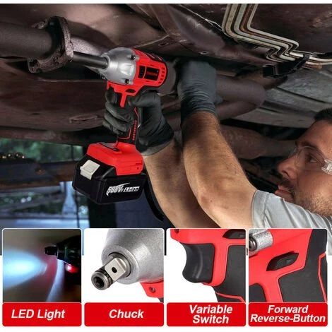 ONEVAN Akku-Schlagschrauber, 800n. M, Bürstenloser Schraubenschlüssel, 1/2 Zoll Li-Ion Akku, Für Makita 18V Akku, Für Autoreifen - Mit 2 Akkus 7 ONEVAN Akku-Schlagschrauber, 800n. M, Bürstenloser Schraubenschlüssel, 1/2 Zoll Li-Ion Akku, Für Makita 18V Akku, Für Autoreifen - Mit 2 Akkus – Bild 5