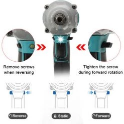 MUSTOOL Akku-Schlagschrauber Ratschen Schrauber Akku & Stecknüsse 2 Akkus -Drehschlagschrauber Soldes 63729826 5