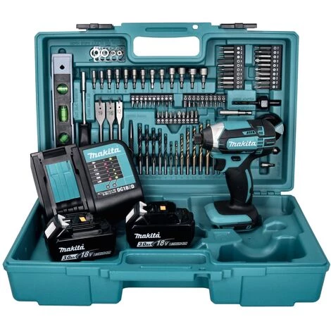 Makita DTD 152 SF2X5 Akku Schlagschrauber 18 V 165 Nm + 2x Akku 3,0 Ah + Ladegerät + 101 Tlg. Zubehör Set + Koffer 6 Makita DTD 152 SF2X5 Akku Schlagschrauber 18 V 165 Nm + 2x Akku 3,0 Ah + Ladegerät + 101 Tlg. Zubehör Set + Koffer – Bild 4
