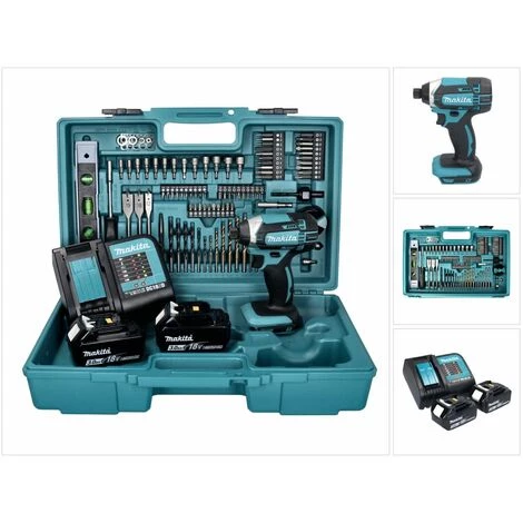 Makita DTD 152 SF2X5 Akku Schlagschrauber 18 V 165 Nm + 2x Akku 3,0 Ah + Ladegerät + 101 Tlg. Zubehör Set + Koffer 7 Makita DTD 152 SF2X5 Akku Schlagschrauber 18 V 165 Nm + 2x Akku 3,0 Ah + Ladegerät + 101 Tlg. Zubehör Set + Koffer – Bild 5