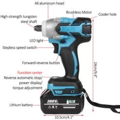 DRILLPRO Akku-Schlagschrauber Ratschen Schrauber Mit 2 Batterien -Drehschlagschrauber Soldes 65849848 2
