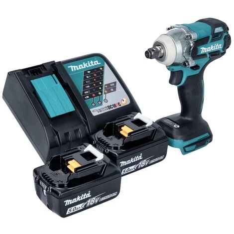 Makita DTW 285 RT Akku Schlagschrauber 18 V 280 Nm 1/2" Brushless + 2x Akku 5,0 Ah + Ladegerät 4 Makita DTW 285 RT Akku Schlagschrauber 18 V 280 Nm 1/2" Brushless + 2x Akku 5,0 Ah + Ladegerät – Bild 2