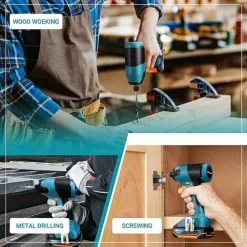 PEDY 18V Akku Schlagschrauber,180 Nm, 2,0-Ah-Akku, 6,35-mm-Spannfutter, 2800 IPM Max. Schlagzahl, 0-2200 U/min Rotationsgeschwindigkeit, TDID20K -Drehschlagschrauber Soldes 66992482 5