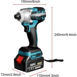 INSMA Akku Schlagschrauber Akkuschrauber 1/4'' Mit 2 Akku -Drehschlagschrauber Soldes 67432674 2