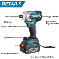 INSMA Akku Schlagschrauber Akkuschrauber 1/4'' Mit 2 Akku -Drehschlagschrauber Soldes 67432674 3