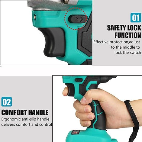 KIWARM Akku Schlagschrauber Ratschen Akkuschrauber Bürstenloser Mit 2 Akku 6 KIWARM Akku Schlagschrauber Ratschen Akkuschrauber Bürstenloser Mit 2 Akku – Bild 4