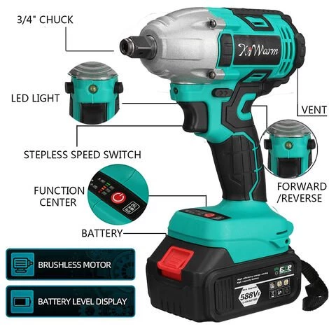 KIWARM Akku Schlagschrauber Ratschen Akkuschrauber Bürstenloser Mit 2 Akku 7 KIWARM Akku Schlagschrauber Ratschen Akkuschrauber Bürstenloser Mit 2 Akku – Bild 5