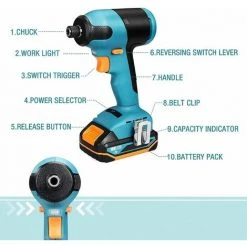 GIZCAM Akku-Drehschlagschrauber 18V 180Nm -TDIW20K -Drehschlagschrauber Soldes 67677110 4