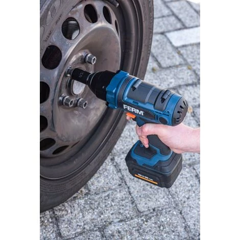 FERM Akku-Schlagschrauber 18V - 380Nm, Inkl. 4,0Ah Li-Ion Akku, Ladegerät Und 2-teiligem Steckschlüsselsatz. 4 FERM Akku-Schlagschrauber 18V - 380Nm, Inkl. 4,0Ah Li-Ion Akku, Ladegerät Und 2-teiligem Steckschlüsselsatz. – Bild 2