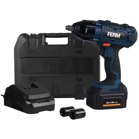 FERM Akku-Schlagschrauber 18V - 380Nm, Inkl. 4,0Ah Li-Ion Akku, Ladegerät Und 2-teiligem Steckschlüsselsatz. 5 FERM Akku-Schlagschrauber 18V - 380Nm, Inkl. 4,0Ah Li-Ion Akku, Ladegerät Und 2-teiligem Steckschlüsselsatz. – Bild 3